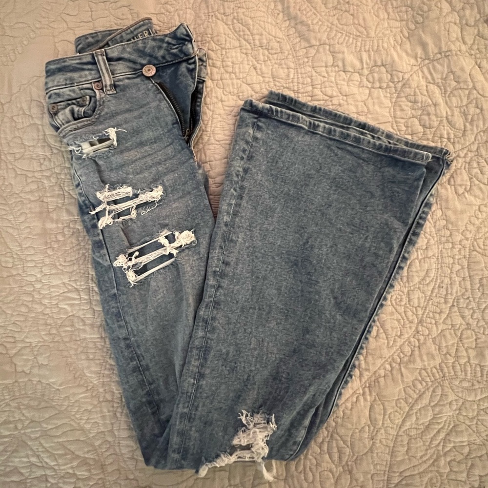 American Eagle super hi-rise flare jeans